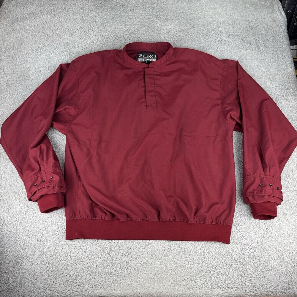 Zero Restriction Golf Jacket Mens Xl Burgundy 100% Polyester 1/4 Snap Pullover